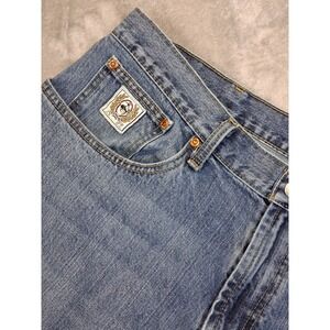 Cinch Mens Sz 38x36 White Logo Relax Fit Medium Wash Denim Straight Leg Jeans